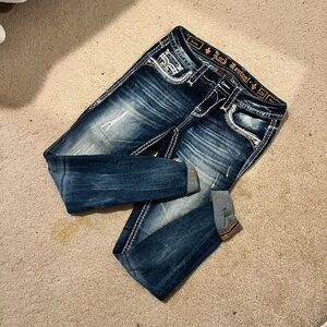 Rock Revival Men's Dark Blue Skinny Jeans